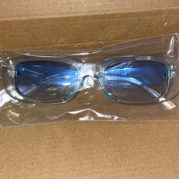 Blue Translucent Y2K Sunglasses - Picture 2 of 5